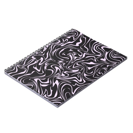 Abstraktes Muster aus schwarzem und rosa Marmor Notizblock (Linke Seite)