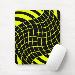 Abstraktes Muster aus schwarzen und gelben Linien Mousepad