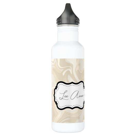 Abstraktes Muster aus weißem Marmor Edelstahlflasche (Links)