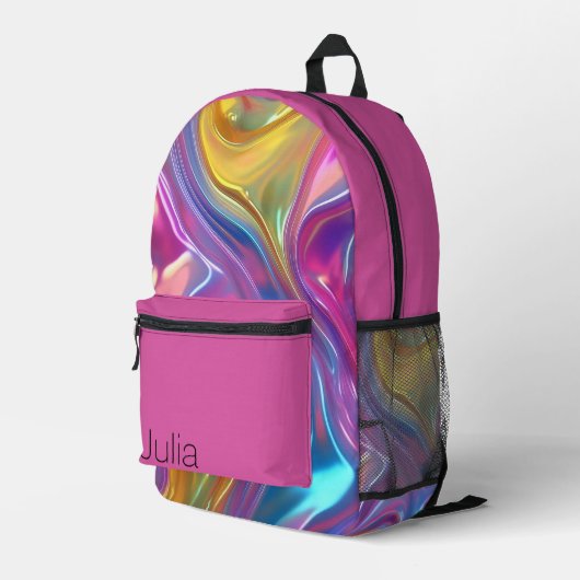 Abstraktes Muster Bedruckter Rucksack (Rückseitige Ecke Rechts)