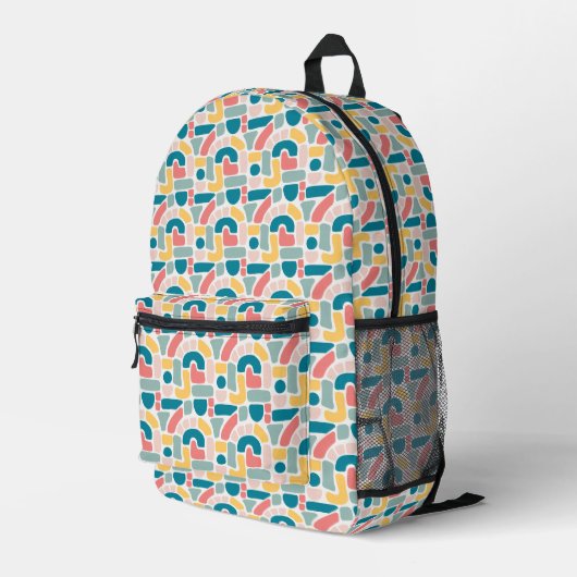 Abstraktes Muster Bedruckter Rucksack (Rückseitige Ecke Rechts)