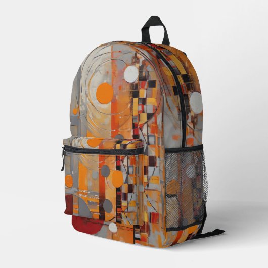 Abstraktes Muster Bedruckter Rucksack (Rückseitige Ecke Rechts)