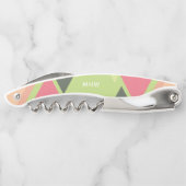 Abstraktes Muster, benutzerdefinierte Monogramm-Ko Kellnermesser (Rückseite)