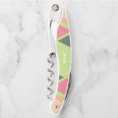 Abstraktes Muster, benutzerdefinierte Monogramm-Ko Kellnermesser (Vorderseite)