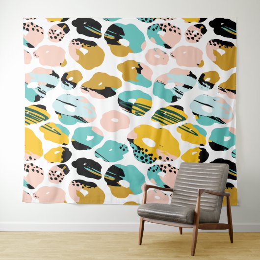 Abstraktes Muster, Bio Formen, Pastellfarben Wandteppich (Beispiel (Horizontal))
