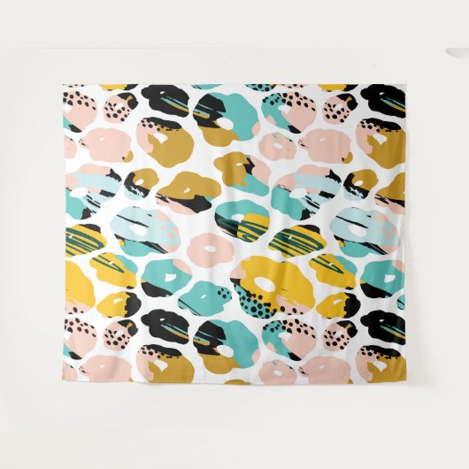 Abstraktes Muster, Bio Formen, Pastellfarben Wandteppich (Vorderseite (Horizontal))