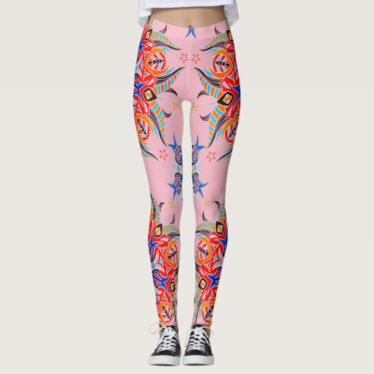 Abstraktes Muster ( blassrosa ) Leggings (Vorderseite)