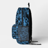 Abstraktes Muster Blau Bedruckter Rucksack (Rechts)