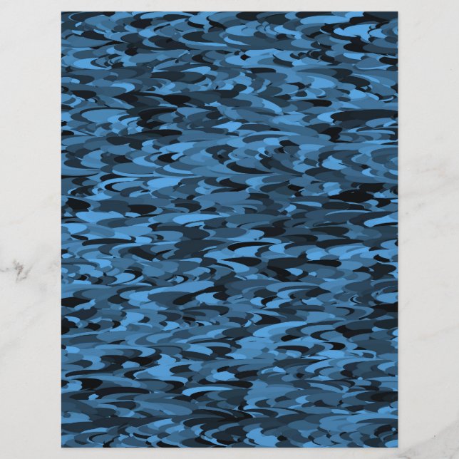 Abstraktes Muster Blau Briefbogen (Vorderseite)