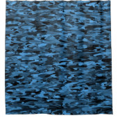 Abstraktes Muster Blau Duschvorhang (Vorderseite)