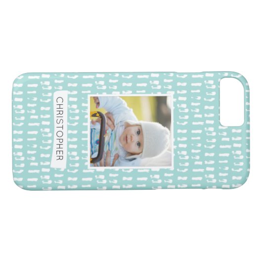 Abstraktes Muster Blau Foto hochladen Case-Mate iPhone Hülle (Rückseite (Horizontal))