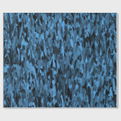 Abstraktes Muster Blau Geschenkpapier (Flach)