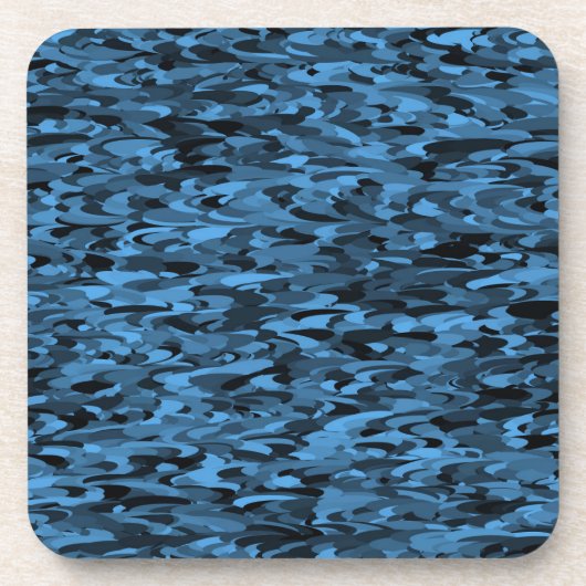Abstraktes Muster Blau Getränkeuntersetzer (Vorderseite)