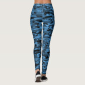 Abstraktes Muster Blau Leggings (Rückseite)