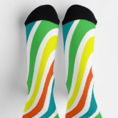 Abstraktes Muster Blau-Orange-Gelb Socken (Oben)