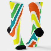 Abstraktes Muster Blau-Orange-Gelb Socken (Gewinkelt)