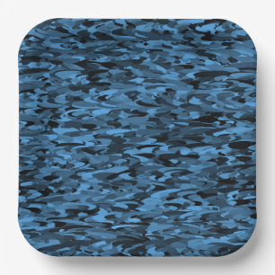Abstraktes Muster Blau Pappteller