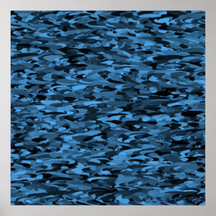 Abstraktes Muster Blau Poster