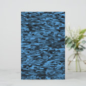 Abstraktes Muster Blau Schwarz Briefpapier (Stehend Vorderseite)