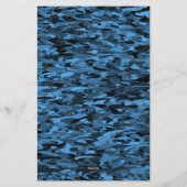Abstraktes Muster Blau Schwarz Briefpapier (Rückseite)
