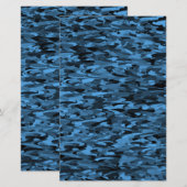 Abstraktes Muster Blau Schwarz Briefpapier (Vorne/Hinten)