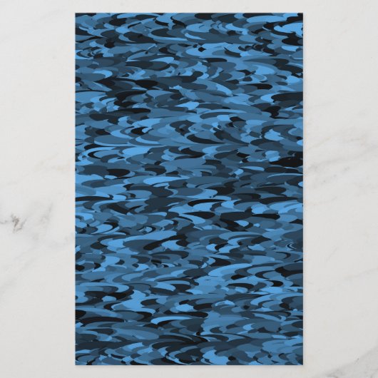 Abstraktes Muster Blau Schwarz Briefpapier (Vorderseite)