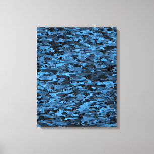 Abstraktes Muster Blau Schwarz Gespannter Leinwand