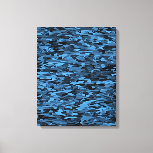 Abstraktes Muster Blau schwarz gesteppte Canvas dr Leinwanddruck (Vorderseite)