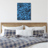 Abstraktes Muster Blau schwarz gesteppte Canvas dr Leinwanddruck (Insitu (Schlafzimmer))