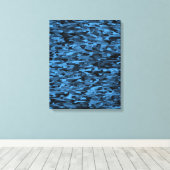 Abstraktes Muster Blau schwarz gesteppte Canvas dr Leinwanddruck (Insitu (Holzboden))