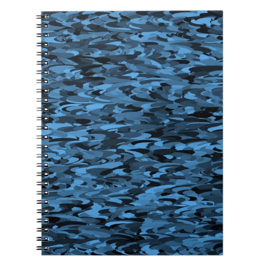 Abstraktes Muster Blau Schwarz Notizblock (Vorderseite)