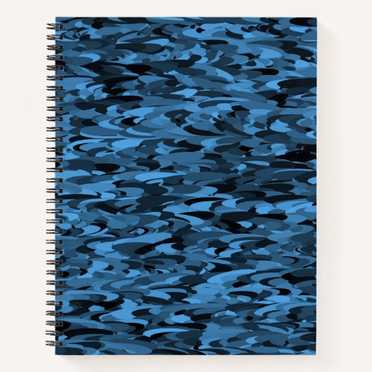 Abstraktes Muster Blau Schwarz Notizblock (Vorderseite)