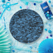 Abstraktes Muster Blau Schwarz Pappteller (Party)