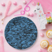 Abstraktes Muster Blau Schwarz Pappteller (Party)