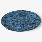 Abstraktes Muster Blau Schwarz Pappteller (Schrägansicht)