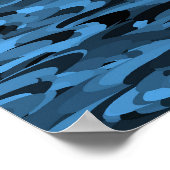 Abstraktes Muster Blau Schwarz Poster (Ecke)