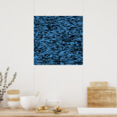 Abstraktes Muster Blau Schwarz Poster (Küche)