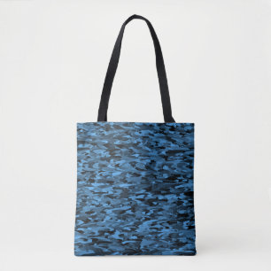 Abstraktes Muster Blau Schwarz Tasche