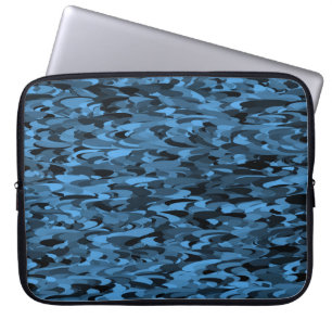 Abstraktes Muster Blau Schwarze Elektronik-Tasche Laptopschutzhülle