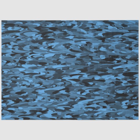 Abstraktes Muster Blau Seidenpapier (Vorderseite)