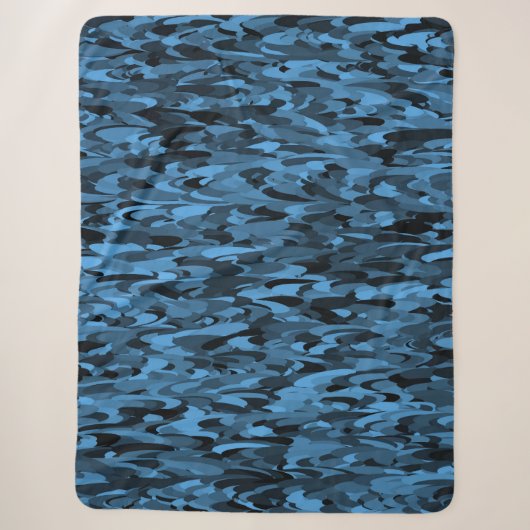 Abstraktes Muster Blau Sherpadecke (Vorderseite)