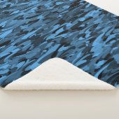 Abstraktes Muster Blau Sherpadecke (3/4)
