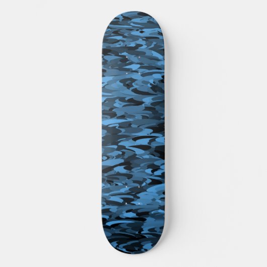 Abstraktes Muster Blau Skateboard (Vorderseite)