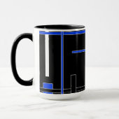 Abstraktes Muster - blau Tasse (Links)