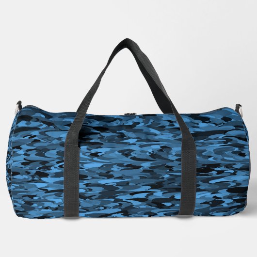 Abstraktes Muster Blue Black Duffel Bag Duffle Bag (Vorderseite)