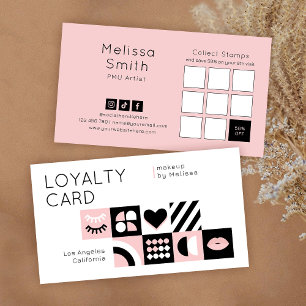 Abstraktes Muster Blush Pink Makeup Artist Wimpern Treuekarte
