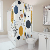 Abstraktes Muster bohenhaft, schlicht orange beige Duschvorhang (Beispiel)