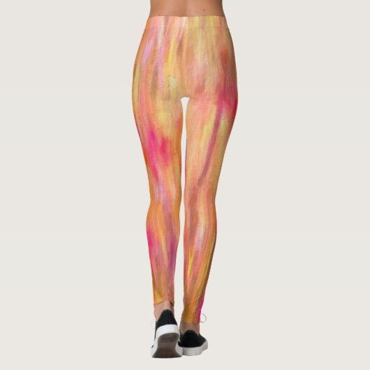 Abstraktes Muster botanischer Kunst Leggings (Rückseite)