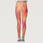 Abstraktes Muster botanischer Kunst Leggings (Vorderseite)