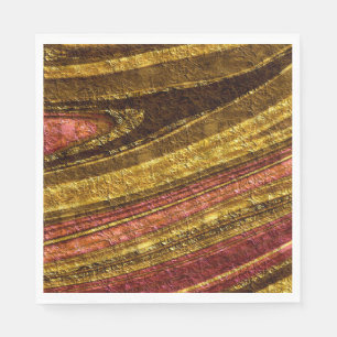 Abstraktes Muster, braun und gelb, Textur, rot Serviette